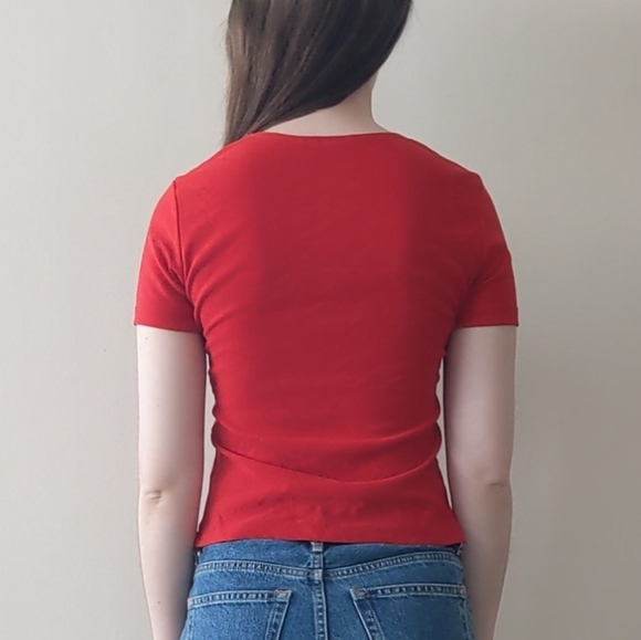 Red Tie-Front Top - Picture 2 of 2